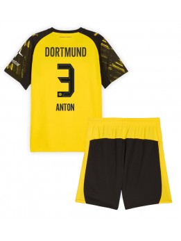 Borussia Dortmund Waldemar Anton #3 Replika Hemmakläder Barn 2025-26 Kortärmad (+ byxor)